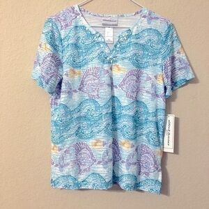 Alfred Dunner Petite Catalina Island Print Top